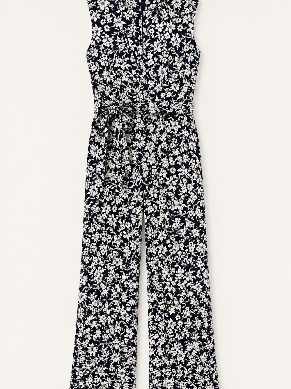 Lauren Ralph Lauren navy-and-white floral jumpsuit in women’s petite size 4P. - Picture 2 of 4